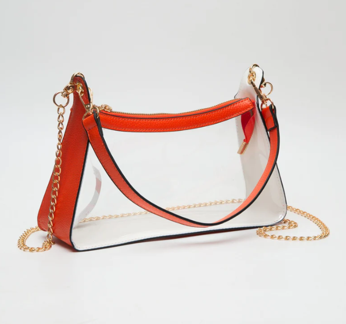 Orange Clear Satchel Stadium Bag