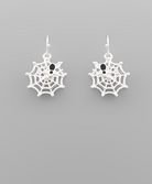 Spider Web Silver Earrings