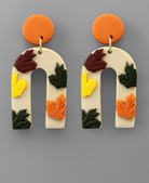 Arch Clay Fall Leaf Earrings