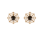 Black Spider/Gold Earrings