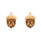 Acorn Brown Glitter Earrings