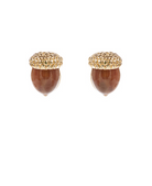 Brown & Gold Acorn Earrings