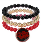 Gamecock Stack/Charm Bracelet
