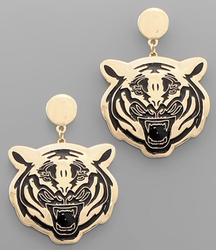 Tiger Face Earrings