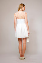 White Bow-Detail Mini Dress