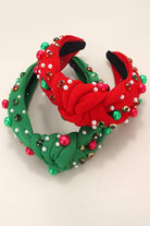 Red & green Christmas Pearl/Rhinestone Headband