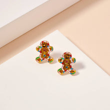 Load image into Gallery viewer, Gingerbread Man Enamel Stud Earrings
