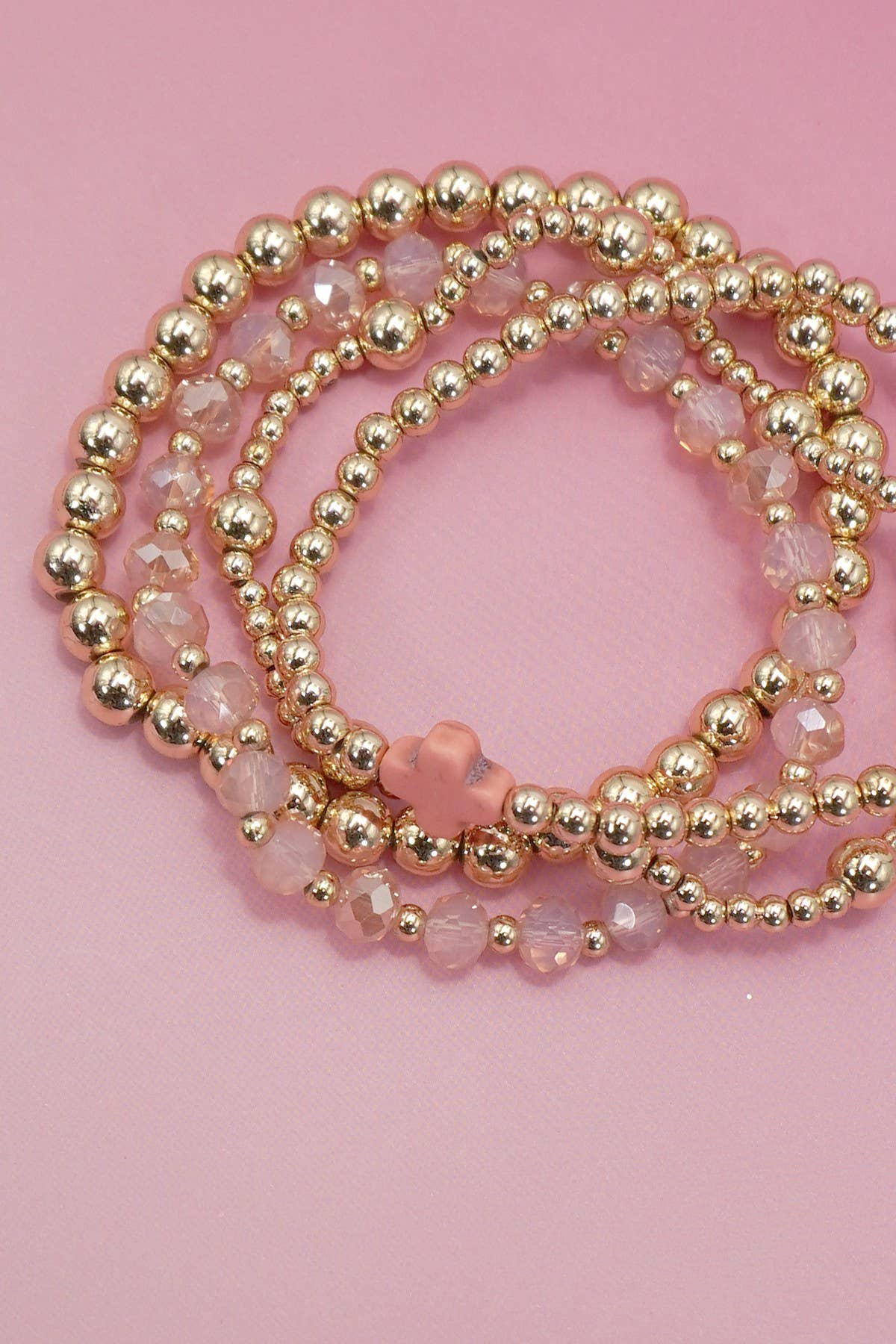 Colorful Cross Beaded Stretch Bracelets