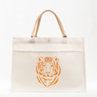 Tiger Jute Pocket Tote
