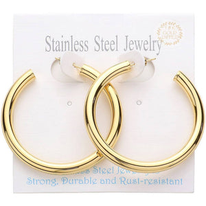 18K Gold Dipped Stainless Steel Hoops