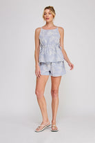 Floral Embroidered Pinstripe Set