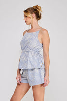 Floral Embroidered Pinstripe Set