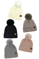 sequin beanies with pom