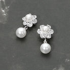 Floral Pearl Drop Earrings