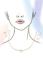 Brass Initial Heart Charm Necklace. Letter T