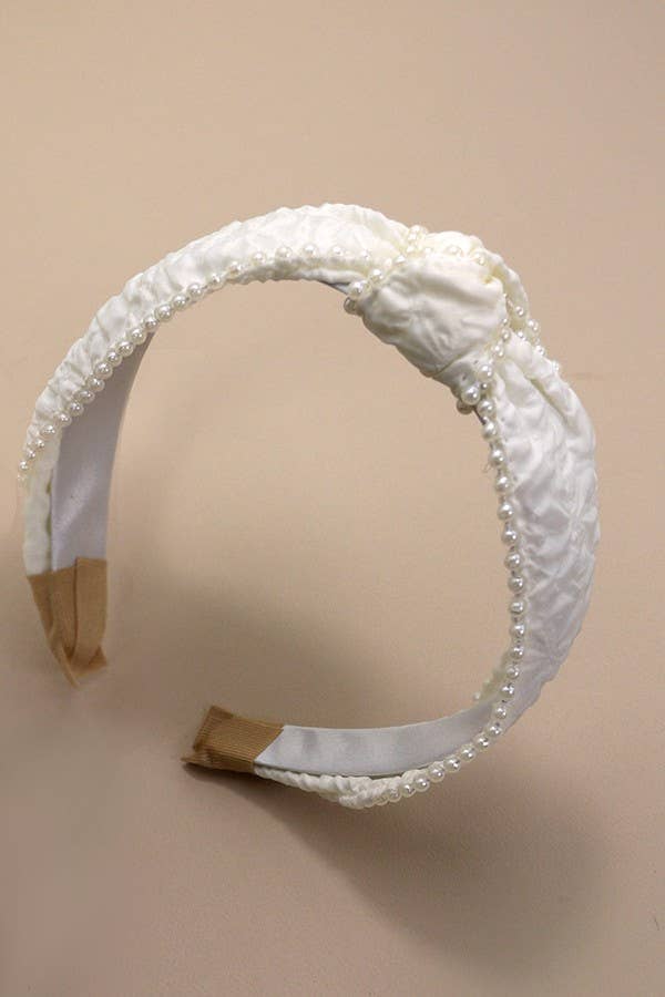Cream Pearl Knot Headband