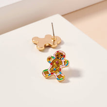 Load image into Gallery viewer, Gingerbread Man Enamel Stud Earrings
