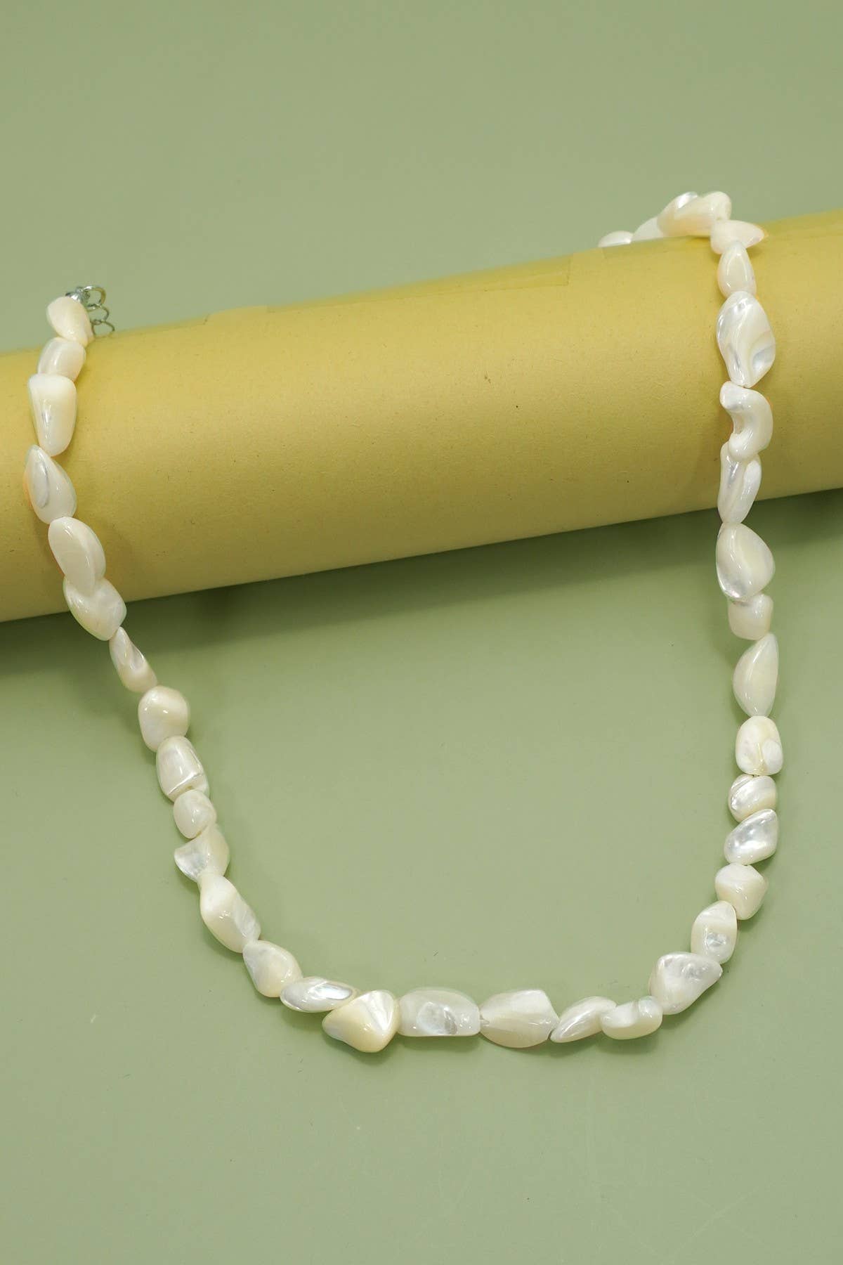 Mother-of-Pearl Shell Nugget Necklace
