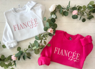 Pink & White Embossed Fiancée Era Sweatshirt