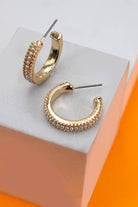 Pearl Studded Gold Hoop Earrings