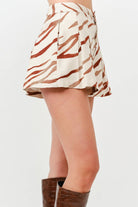 Tiger Print Pleated Shorts