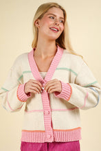 Load image into Gallery viewer, Striped Button Down Cardigan
