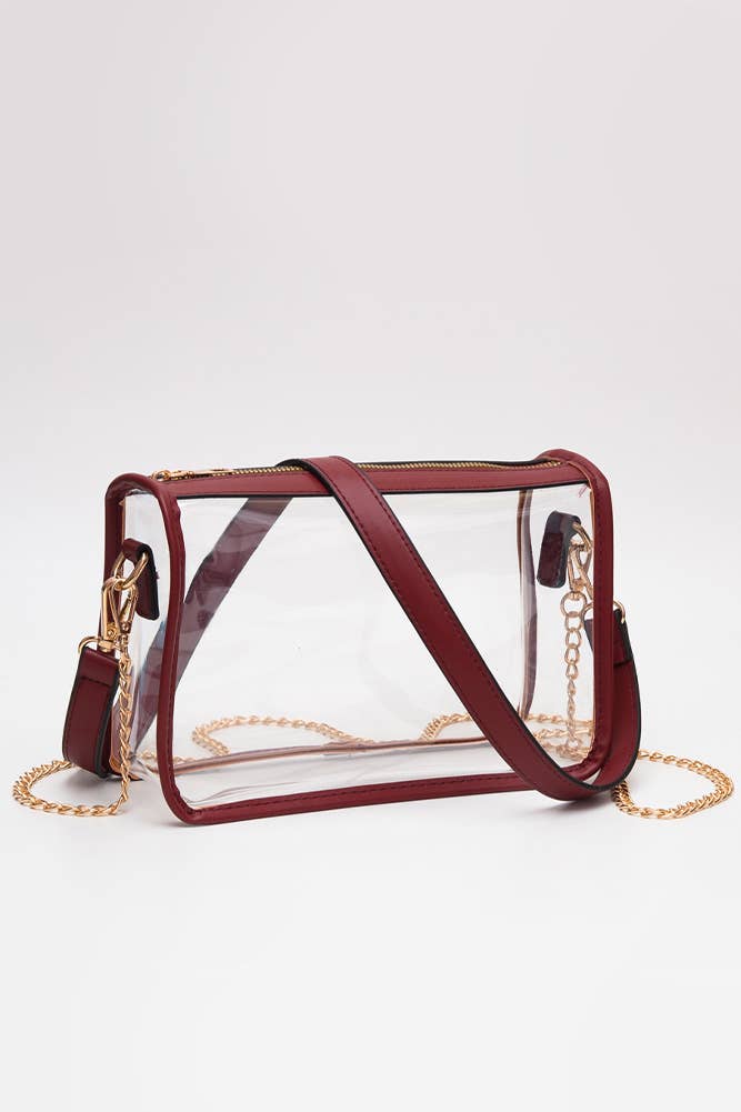 Garnet/ Clear Stadium Crossbody Bag