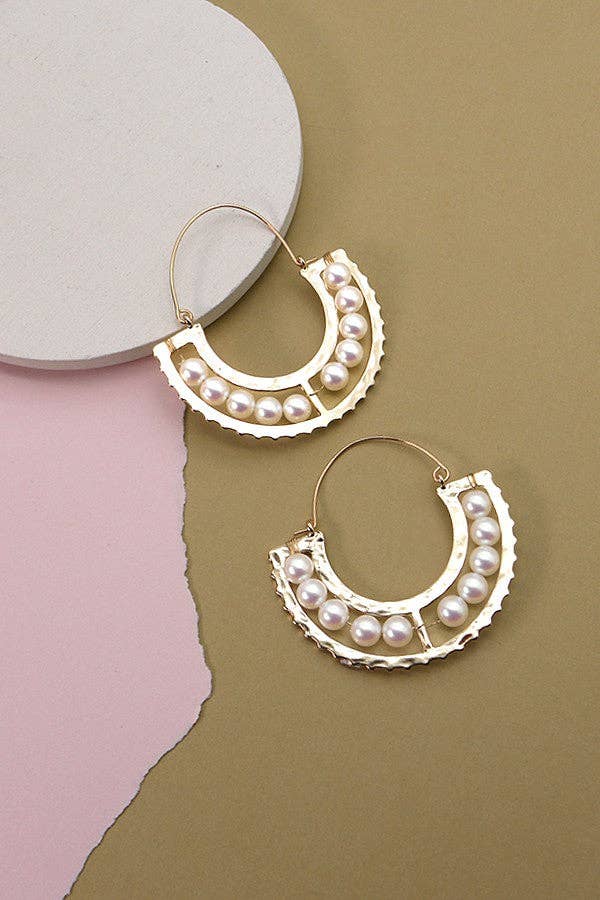 U-Drop Pearl Earrings