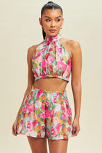 Load image into Gallery viewer, floral set. halter top &amp; shorts
