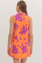 Orange & Purple Floral Shift Dress