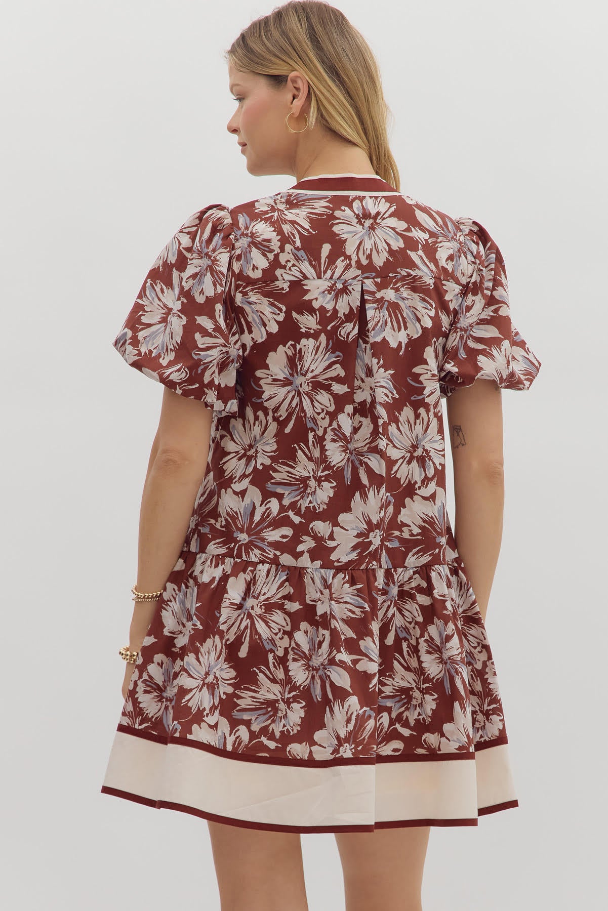 Burgundy Floral Dress