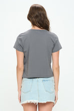Load image into Gallery viewer, Let&#39;s go girls gray graphic cropped tee
