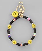 Smiley/Heishi Bead Keychain