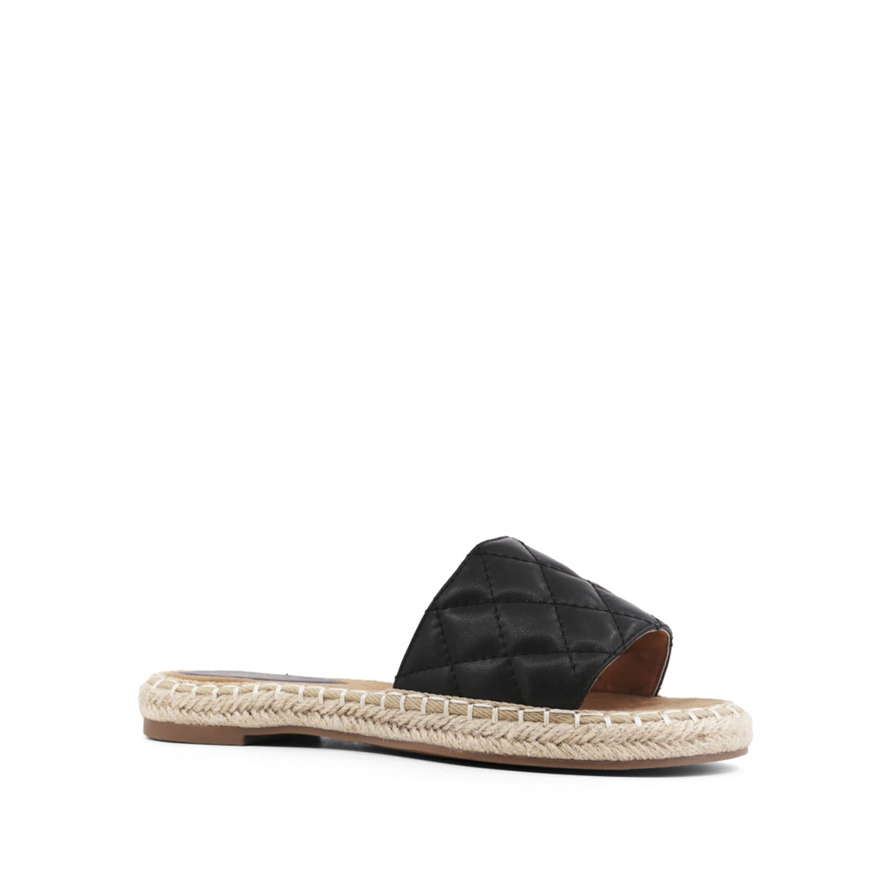Espadrilles black quilted design 