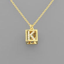 Load image into Gallery viewer, Initial Square Pendant Necklace
