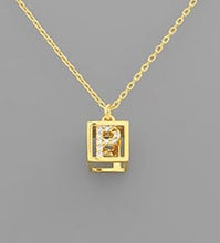 Load image into Gallery viewer, Initial Square Pendant Necklace
