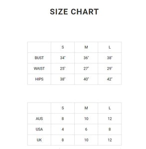 Size chart for Lined cream tweed short and short sleeve jacket set