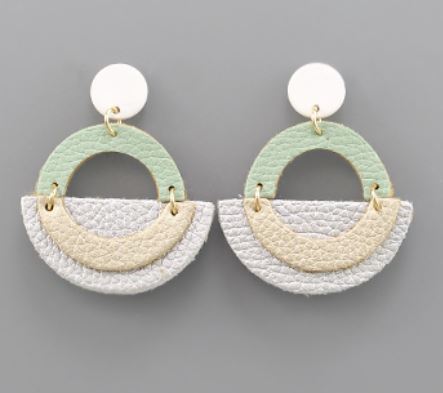Multi-Color Leather Hoops